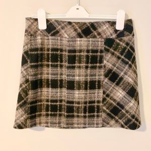 Free People Wool Plaid Skirt